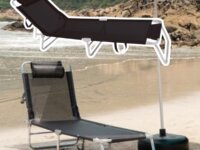 Mor - Cadeira Espreguiçadeira em Alumínio Preta