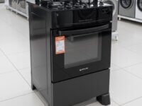 Fogão Mônaco 4 Bocas Preto Top Glass Com Mesa De Vidro Atlas - Preto