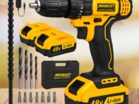 Parafusadeira Furadeira Sem Fio 48 2 Baterias 340w C/brocas Preto