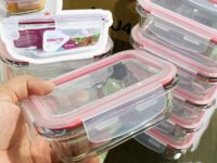 Kit 10 Potes Vidro Hermético com Tampa 370ml Cor Vermelho U4home