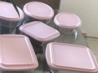 Conjunto Assadeiras 6 Peças com Tampa Cor Rosa – Marinex