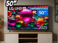 Smart TV 4K 50" LG UHD 50UA85 Processador α7 AI Ger8 4K Super Upscaling Google Cast Alexa Integrado Controle AI Smart Magic WebOS 25