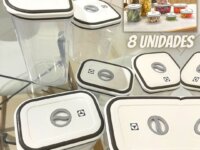Kit Potes Plásticos Transparente com Tampa Branca 8 Unidades Electrolux