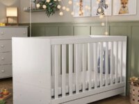 Berço 3 em 1 com Colchão D18 Incluso vira sofá e minicama Multimóveis MP0527C Branco