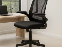 Cadeira De Escritório Diretor Preta Giratória Com Tela Mesh