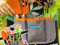 Jogo de Ferramentas P/ Jardim Tramontina C/ Cinto 8 Pç Cinza