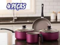 Jogo De Panelas Magnific Antiaderente 4 Peças Cereja Panelux