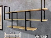 Prateleira Industrial Suspensa Organizadora Para Sala 150cm