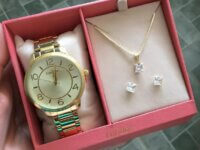 Kit Relógio Feminino Dia A Dia Co2035nhb/k4d Dourado Condor Fundo Champanhe