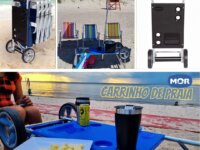 Mor - Carrinho de Praia em Alumínio com Avanço para Caixa Térmica Azul