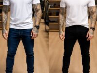 Kit 2 Calça Jeans Masculina Preta Azul Direto Fabrica Slim