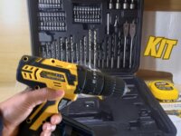 Parafusadeira/Furadeira com Impacto à Bateria 12V Lítio 3/8 Polegadas, Fonte Bivolt Automática, Jogo com 74 Acessórios, PFV 074