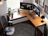 Escrivaninha de Canto Berlim Em L Cinamomo Mesa para Computador Home Office MDP MDF