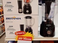 Liquidificador Britânia Turbo 900W 2,6L 4 Velocidades Preto BLQ970P 127V