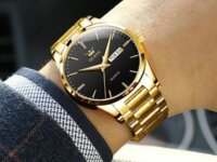 Olevs Relogio Masculino Pulseira De Aço Dourado Quartzo 6898