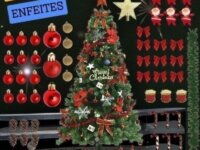 Arvore De Natal Completa Decorada Pronta 150cm Verde Premium Verde-escuro