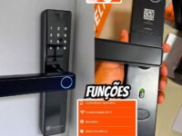 Fechadura Eletronica Digital Com Biometria Senha Kuantttum Delta Pro