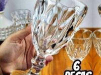 Jogo De Taças Diamante De Vidro 6 Peças 340ml Água Suco