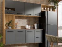 Armário de Cozinha Completo Juliana 7 Portas 2 Gavetas Compacto Planejado