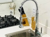 Torneira Cozinha Monocomando Retrátil Aço Inoxidável