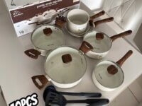 Mimo Style, Jogo de Panelas Cerâmica 10 Peças Indução Pratic Cook Marmol