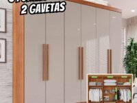 Guarda-roupa Casal 6 Portas 2 Gavetas França Wt
