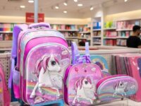 Kit Mochila Rodinha 3d Infantil Lancheira Estojo Unicornio Rosa