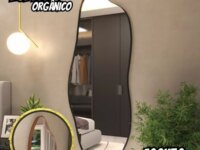 Espelho 100x50 Orgânico Corpo Inteiro Grande Moldur Caramelo