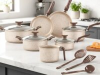 Conjunto De Panelas Antiaderente 10 Peças Coffee Cappuccino