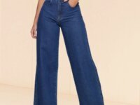 Calça Wide Leg Jeans Feminina Cintura Alta Levanta Bumbum (3 opções)