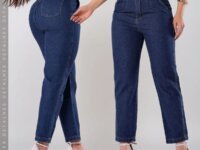 Calça Jeans Moom Luxo Moda Feminina Escura Cos Alto 100%
