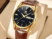 Olevs Relógio Masculino A Prova D'água Couro 6898