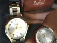 Relógio Analógico Berlim Prata E Dourado Masculino Dumont Prateado Bicolor Prateado