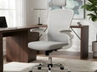 Cadeira De Escritório Ergonômica Giratória Boston G100 Com Estofado Mesh Luvinco Com Ajuste Lombar