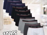 Kit 10 Cuecas Box Boxer Lisa Algodão Cotton Ótima Qualidade