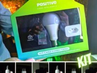 Kit Casa Conectada Positivo Casa Inteligente, 3 Itens, Bivolt, Compatível com Alexa e Google