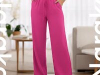 Calça Feminina Pantalona Duna Wide Leg Cintura Alta