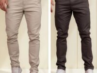 Calça Sarja Masculina Tradicional Lycra Bolso Embutido (4 cores)