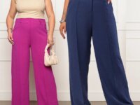 Calça Feminina Plus Size Pantalona Básica Wide Leg Duna (várias cores)