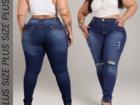 Calça Jeans Plus Size Feminina Cintura Alta Lycra