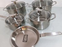 Jogo De Panelas Inox Com Fundo Triplo 5 Peças Electrolux Aço Inoxidável