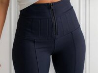 Calça Lipo Super Power Modeladora Cintura Alta C/ Zíper Fake