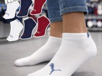 Kit 6 Pares Meias Puma Cano Baixo Soquete Algodão Original
