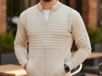Casaco Sueter Masculino Lã Com Zíper Trico Blusa De Frio