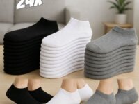 Kit 24 Pares Meia Soquete Cano Curto Unissex Atacado Cores