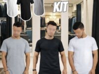 Kit C/3 Un Camisas Blusas Masculinas Long Line Estilosa Lisa (várias opções)
