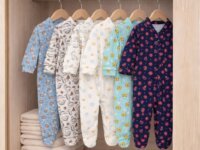 Kit 5 Macacão Canelado Estampado Bebê Zíper Menino E Menina