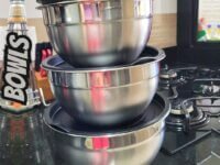 Kit 3 Bowls Tigelas em Inox com Tampa Plástica Electrolux Utensílios Domésticos de Cozinha