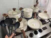 Jogo De Panelas Indução Mimo Style Cerâmica 10 Peças Cor Mármore