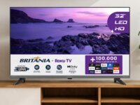 Smart Tv 32 Pol Hd Britânia B32kra Roku Tv Wi-fi Dolby Audio